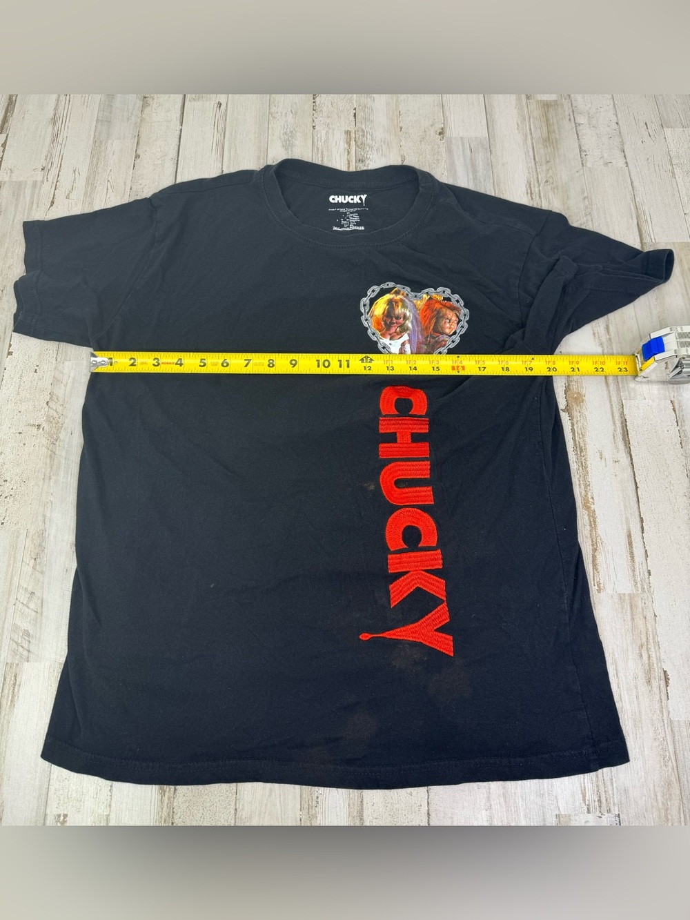 Vintage Bride of Chucky Women’s XL T Shirt Till Death Do Us Apart Black Cotton - Picture 4 of 7